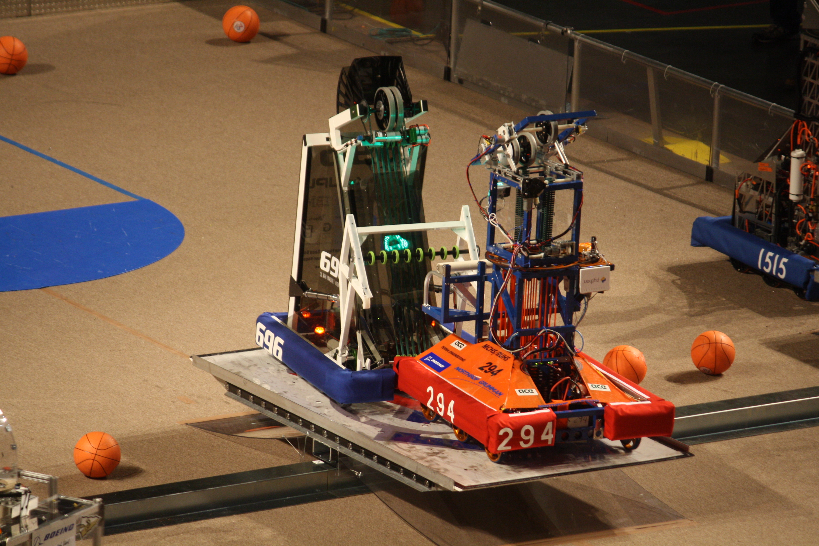 update  live from the floor- local schools compete in first robotics competiton