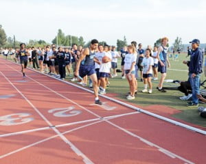 Justin Springfield fabulous finish in the 1600m relay to win last race of the day.