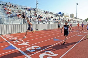 Jusitn Springfield win in the 200m and James Maturan placing second.