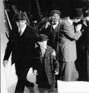 The set of “Titanic” the movie with actors in front of a green screen. The little boy, in the hat and uncomfortable shoes, is reporter Charly Shelton. The set of “Titanic” the movie with actors in front of a green screen. The little boy, in the hat and uncomfortable shoes, is reporter Charly Shelton.