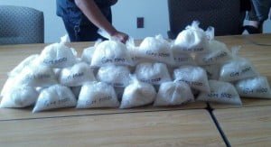Photo provided by GPD About 40 pounds of methamphetamine was recovered after a routine traffic stop on Friday.