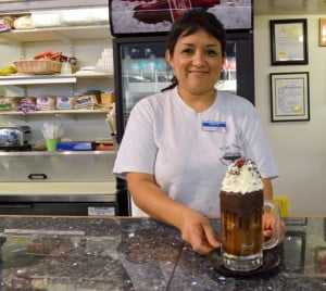 Edith Morales serves a sweet treat to beat the heat.