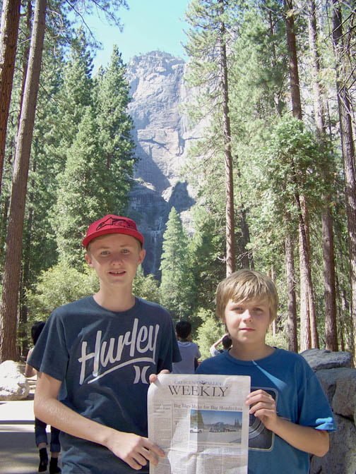 John & Mike Holden at Yosemite Falls, Summer 2013 WEB