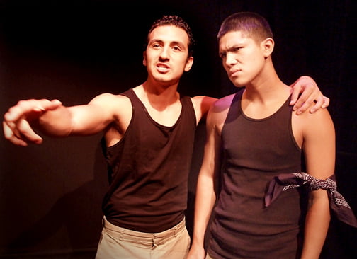 Photo 2 - (l to r) Wali Habib (Boxer) and Johnny Ortiz (Carlos) in rehearsal LitDp126 copy