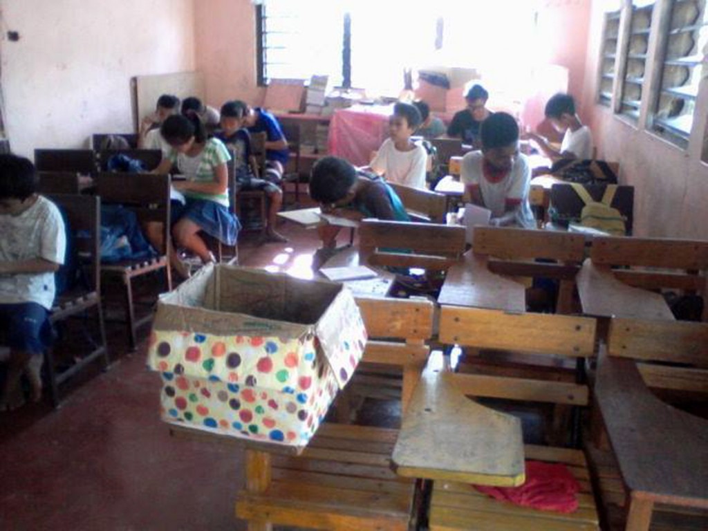 Students during the school day in a new Dalipuga Central School classroom.