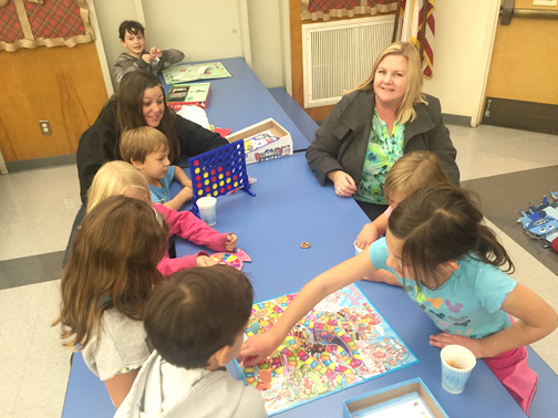 1.Teacher, Mrs. Barnett enjoying Game Night