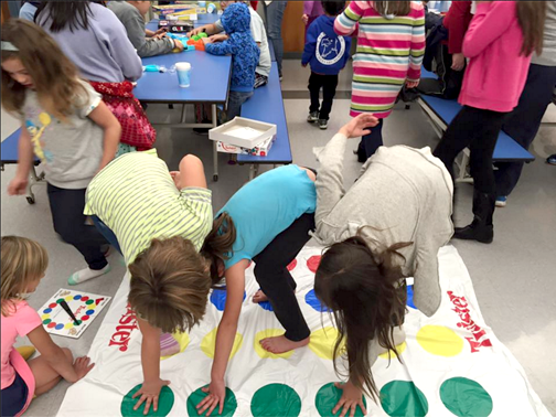 9. Twister fun at Game night