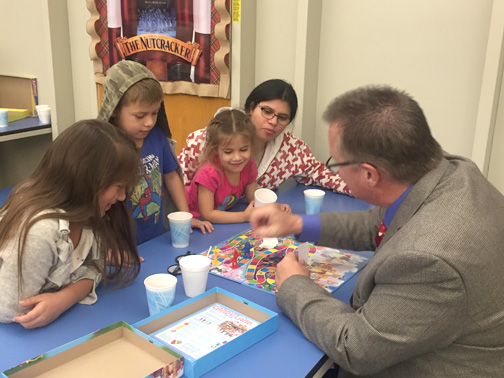 Game night with principal, Dr. Brooks