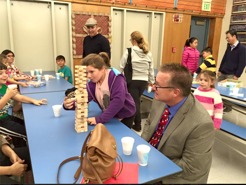 Principal, Dr. Brooks at Game Night