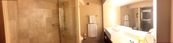Beautiful bathrooms in the guest rooms