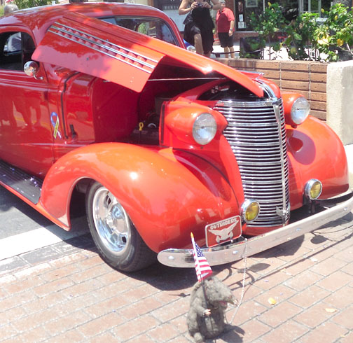 Car Show with patriotic rat