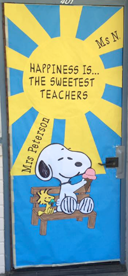 Decorated doors celebrating the wonderful teachers at Valley View