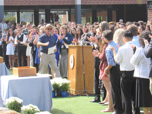 Parker received a standing ovation from students, parents and Rosemont teachers and staff as he received his “diploma.”
