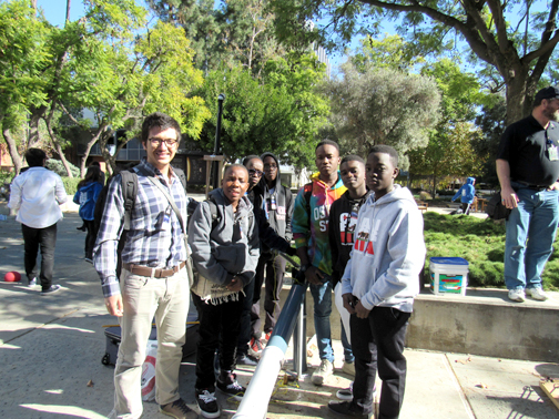 Photos by Mary O’KEEFE Dogan Aykurt, left, with his students traveled from Tanzania for the JPL Invention Challenge.