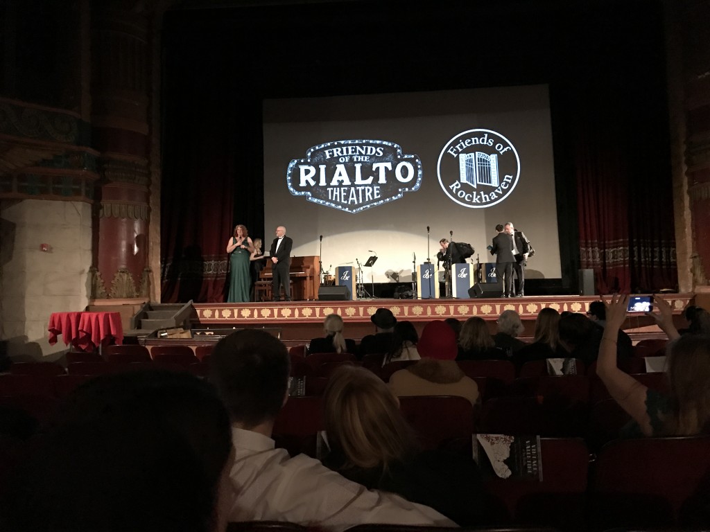 Linkchorst, left, speaks about Rockhaven to the audience