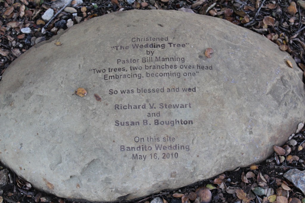 NO 2 A rock commemorating the marriage can be found among the trees on the property