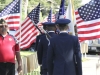 Kim Jury salutes the color gaurd as they pass during the Vetrans Memorial Service, Two Strike Park, La Crescenta, Ca. (Photo by Ed Hamilton / nov 11th, 2012)