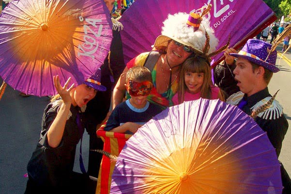 Members of Kooza Cirque Du Soleil host "The Funnest Photo" shoot