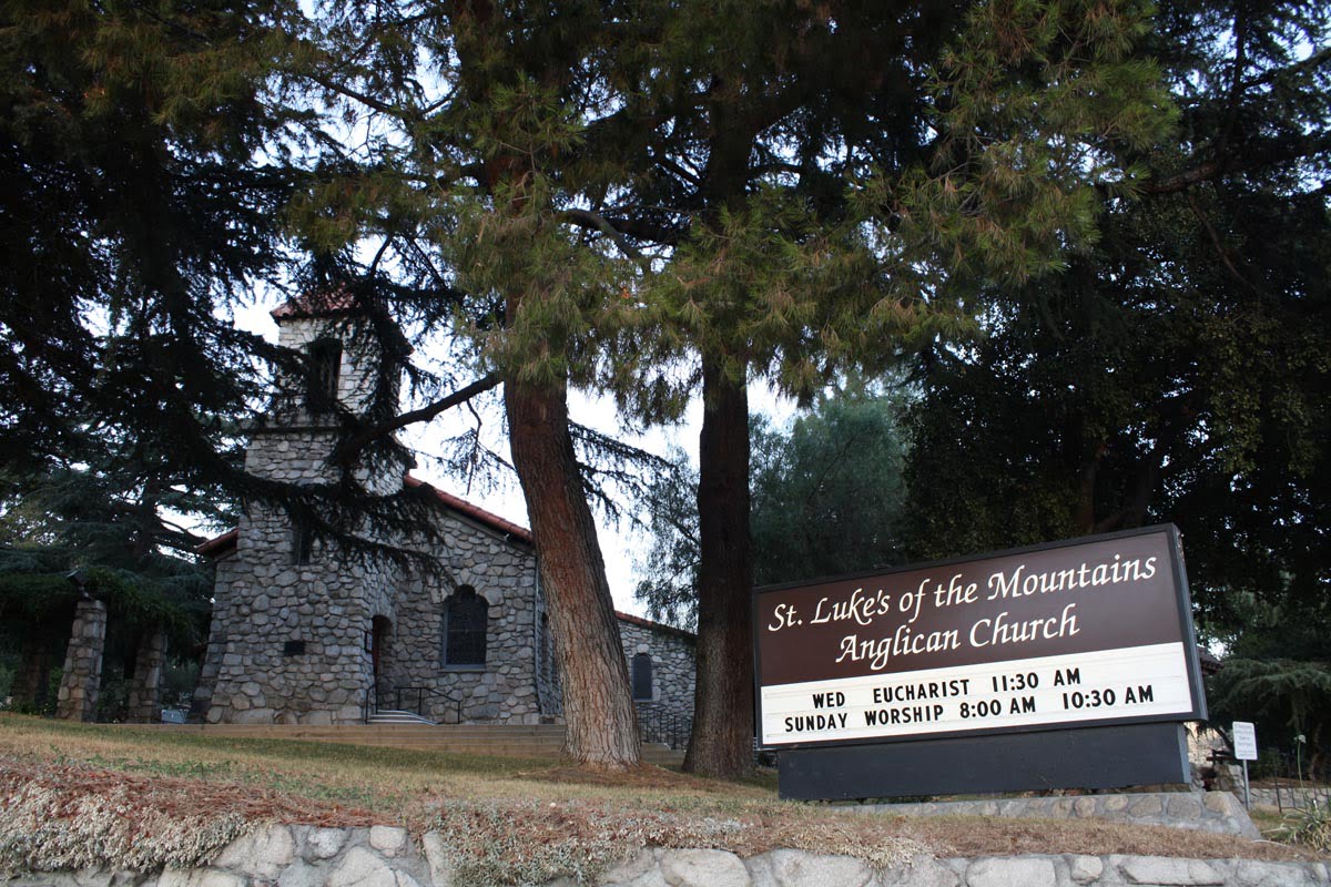 St. Luke’s of the Mountains Anglican Church members held their last service at the historical church on Foothill Boulevard at Rosemont Avenue on Sunday.  The members lost their court battle to keep the property after their split from the L.A. Episcopal Diocese. Photo by Mary O’KEEFE 