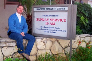Photos by Shana LiVIGNI Rev. Bryan Griem extends an invitation to visit Montrose  Community Church.