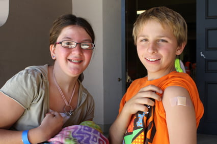 Long lines at flu clinic in Glendale