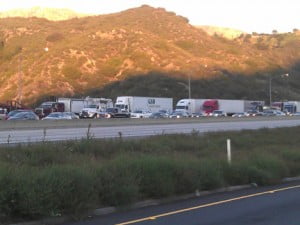 Foothill freeway backed up