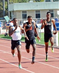 Michael Davis of Glendale captured second in the 200m behind Upland to move on to the Masters Meet.