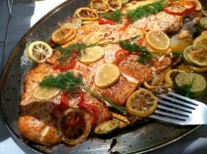 Cucina Rustica’s baked salmon.