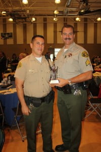 LASD School Resource Officer Deputy Scott Shinagawa, left, and Sgt. Burton Brink from the CV Sheriff's Station were honored at the State of the Schools breakfast.