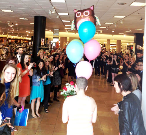 Supporters cheered her as she entered Nordstrom for some shopping.