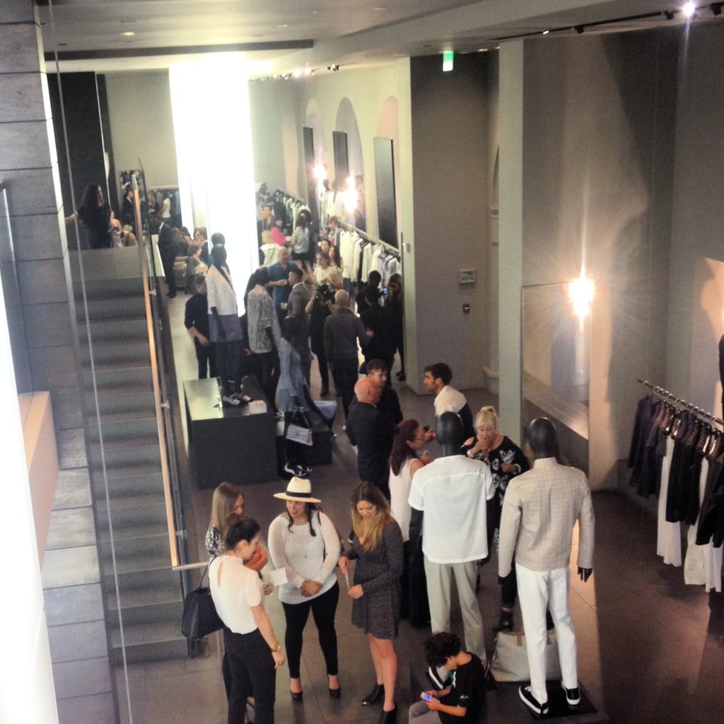 Photos by Charly SHELTON A crowd gathers in the Emporio Armani for the event. 