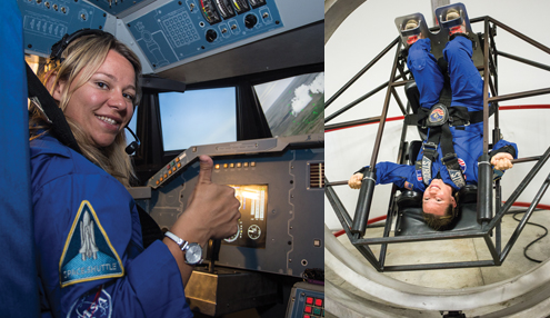 Photos Courtesy Honeywell Educators @ Space Academy Wilson Middle School teacher Paula Jackson gives a thumbs up in the flight simulator during the Honeywell Space Academy. Jackson went through the academy program to bring information back to encourage her STEM students.