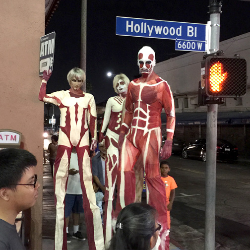 Photos by Charly SHELTON Titans stalk Hollywood Blvd. in celebration of the premiere.