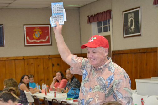 Chamber board member Steve Pierce was ready to sell extra bingo cards.