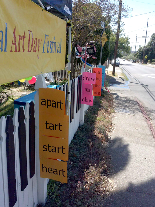 Art Day rhymes on fence