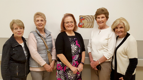 From left Marie Gilhooly, Joanne Ploszaj, Ginney Pruitt, Joan Cleven and Marie Baker.