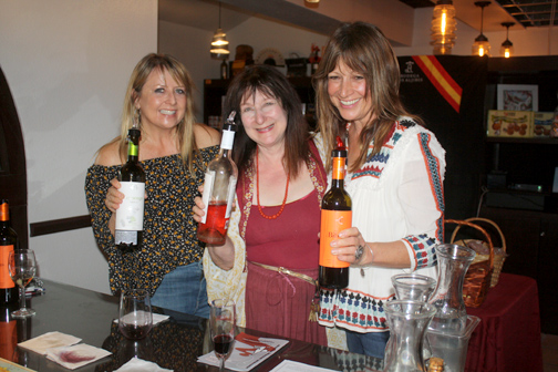 Jeannie Bone of Casa Cordoba, center, served some Spanish wines that paired well with the restaurant’s menu. 
