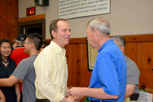 Congressman Adam Schiff with Lt. Col. Dave Worley. 