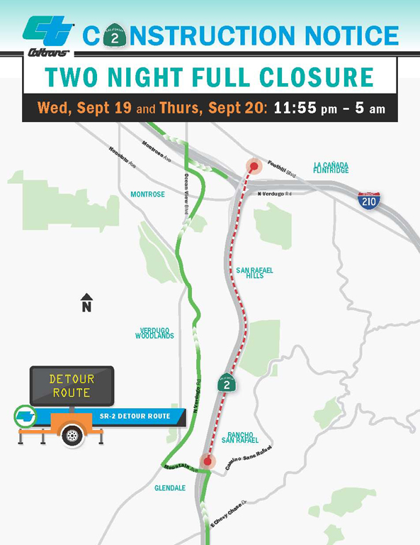 Overnight Closure of 2 Freeway Planned