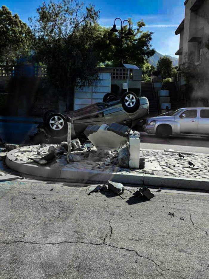 BREAKING: Car Flips Over Sign at Pennsylvania