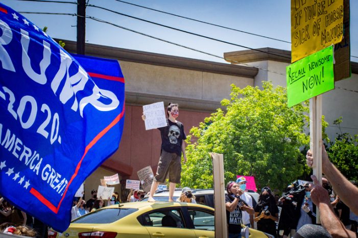 Protestors Face Off on Foothill