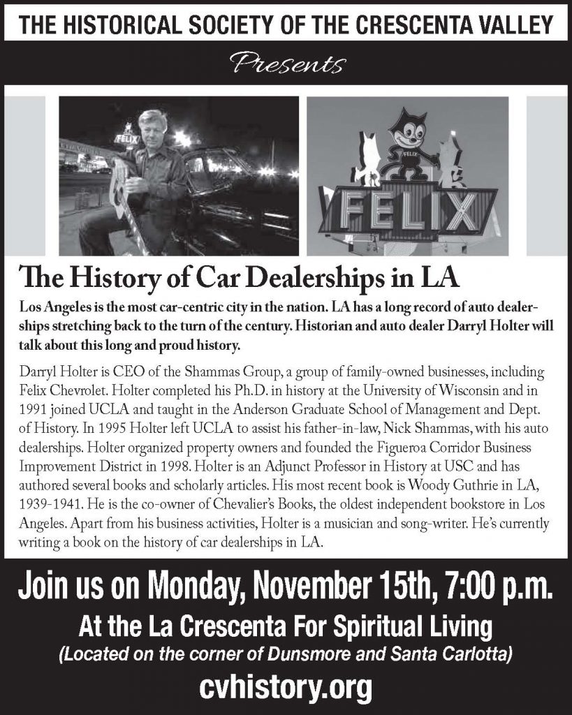 Historical Society of the Crescenta Valley Presents the History of Car