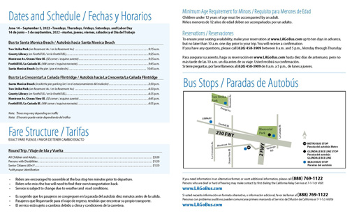 Summer Beach Bus Schedule