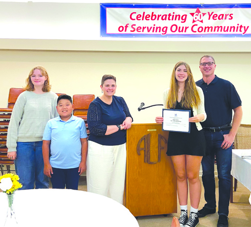 ALF Cañada Auxiliary of Professionals Awards Scholarship to Local Student
