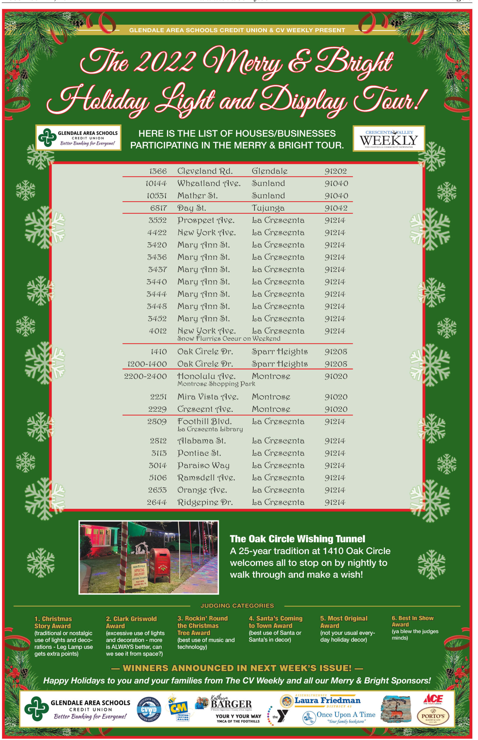 2022 Merry & Bright Holiday Light and Display Tour Crescenta Valley