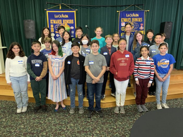 The Kiwanis Club of La Cañada Celebrates TERRIFIC Kids Student Honorees