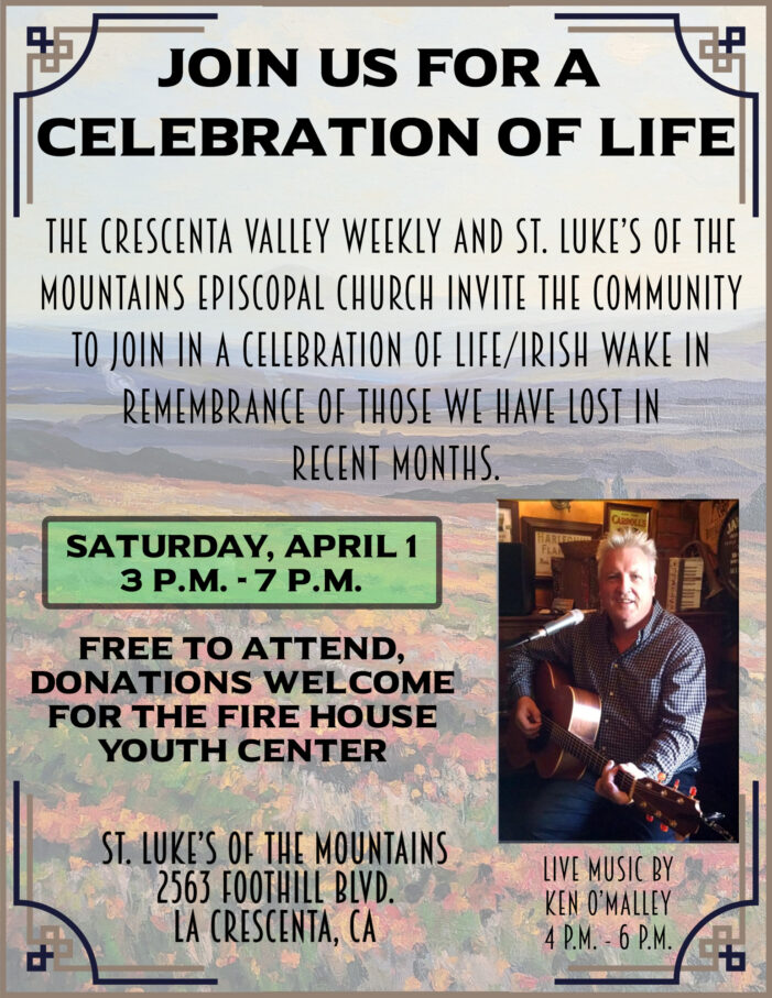 Celebration of Life/Irish Wake Planned