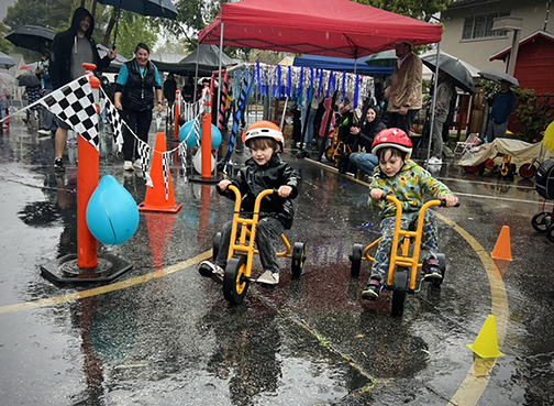 Rain Can’t Dampen Spirits at Crescenta-Cañada Preschool’s Annual Trike-a-Thon