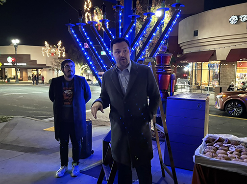 Community Members Gather for Inaugural Menorah Lighting