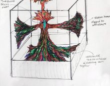 Phoenix Rising by A. Laura Brody Art Installation at Adams Square Mini Park Gas Station